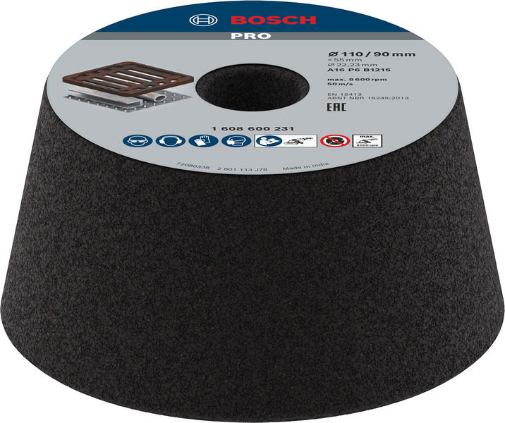 Stožčasti brusni lonec PRO Metal, 90 x 110 x 55 mm, G16