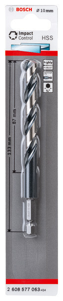 Sveder s šesterorobim steblom HSS 10,0 mm