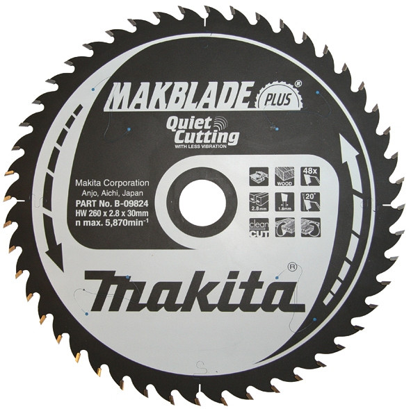 TCT MAKBlade Plus žagin list 260 mm (48 zob)