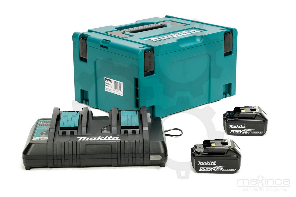 Set akumulatorjev MAKITA (2 x 18V/5,0Ah + DC18RD)