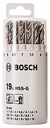 19-delni komplet svedrov za kovino HSS-G, DIN 338, 135° v plastični tubi, 1–10 mm
