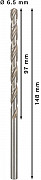 Dolgi sveder PRO Metal HSS-G, 6,5 x 97 x 148 mm, 5 kosov