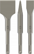 Komplet dlet PRO SDS plus-4C, koničasto 140 mm, ploščato 20 x 140 mm, široko 40 x 140 mm, 3 kosi