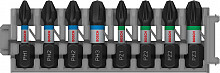 Komplet vijačnih nastavkov PRO Impact, PH1; PH2 (x 2); PH3; PZ1; PZ2 (x 2); PZ3, 25 mm, 8 kosov
