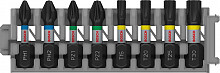 Komplet vijačnih nastavkov PRO Impact, PH1; PH2; PZ1; PZ2; T15; T20; T25; T30, 25 mm, 8-delni