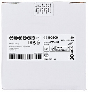 1-delne vlaknene brusilne plošče X-LOCK, Ø 115 mm, G 80, R444, Expert for Metal