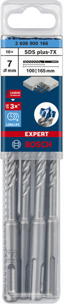 10-delni komplet udarnih svedrov EXPERT SDS plus-7X, 7 x 100 x 165 mm