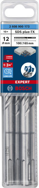 10-delni komplet udarnih svedrov EXPERT SDS plus-7X, 12 x 100 x 165 mm