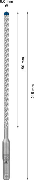 10-delni komplet udarnih svedrov EXPERT SDS plus-7X, 6 x 150 x 215 mm