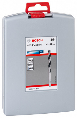 19-delni komplet spiralnih svedrov HSS PointTeQ ProBox, 1–10 mm
