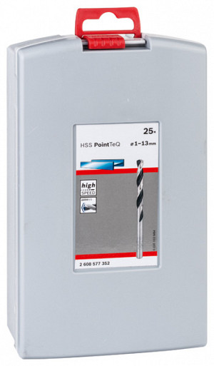 25-delni komplet spiralnih svedrov HSS PointTeQ ProBox, 1–13 mm