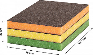 3-delni komplet brusnih gob EXPERT S473 Standard, 98 x 120 x 13 mm, M, F, SF