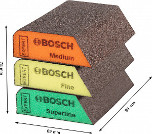 3-delni komplet brusnih gob EXPERT S470, 69 x 97 x 26 mm, M, F, SF