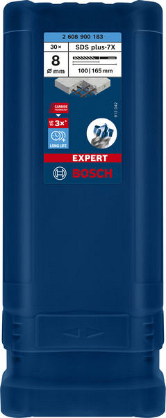 30-delni komplet udarnih svedrov EXPERT SDS plus-7X, 8 x 100 x 165 mm