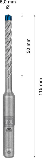 30-delni komplet udarnih svedrov EXPERT SDS plus-7X, 6 x 50 x 115 mm