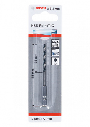 3,2-mm šestrobi sveder HSS PointTeQ