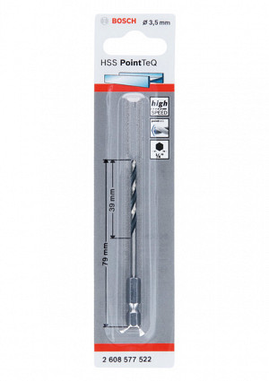 3,5-mm šestrobi sveder HSS PointTeQ
