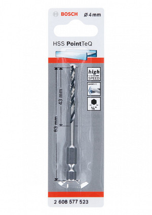 4-mm šestrobi sveder HSS PointTeQ