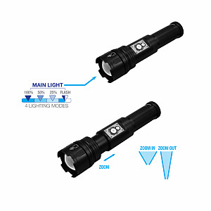 LED ročna svetilka 10 W + kamp luč  5 W, 650 lm