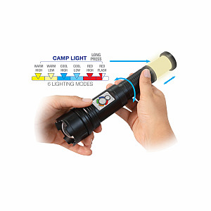 LED ročna svetilka 10 W + kamp luč  5 W, 650 lm