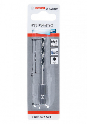 4,2-mm šestrobi sveder HSS PointTeQ