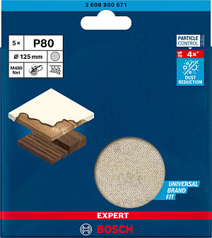 5-delni komplet brusnih mrež za ekscentrične brusilnike EXPERT M480, 125 mm, G 80