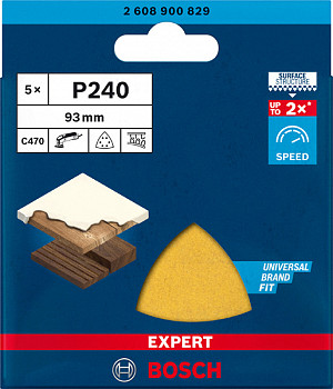 5-delni komplet brusnih papirjev EXPERT C470 za deltaste brusilnike, 93 mm, G 240