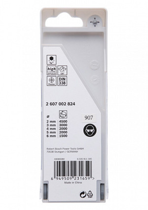 5-delni komplet šestrobih svedrov HSS PointTeQ, 2–6 mm