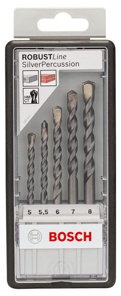 5-delni komplet svedrov za beton Robust Line CYL-3, 5–8 mm