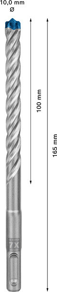50-delni komplet udarnih svedrov EXPERT SDS plus-7X, 10 x 100 x 165 mm