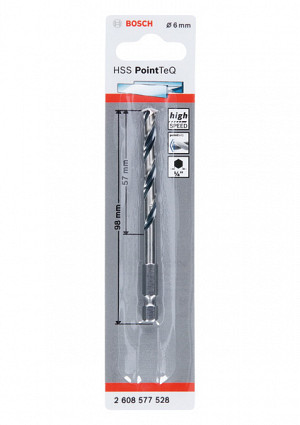 6-mm šestrobi sveder HSS PointTeQ