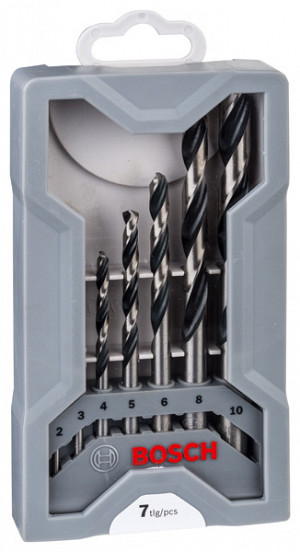 7-delni komplet spiralnih svedrov HSS PointTeQ Mini-X-Line, 2–8 mm