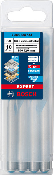 8-delni komplet svedrov EXPERT CYL-9 MultiConstruction, 10 x 80 x 120 mm