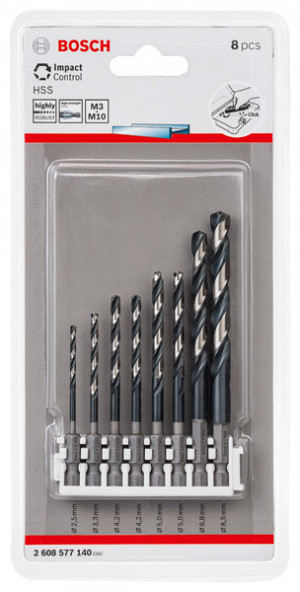 8-delni paket svedrov HSS Impact Control, 2,5–8,5 mm