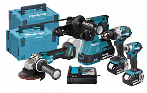 Set orodja 18V LXT MAKITA DLX4195JX1 (DHP489 + DGA504 + DHR243 + DTD173)