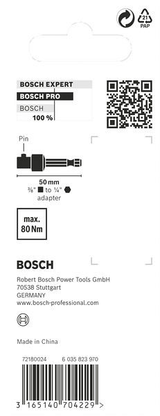 Adapter za vpenjalno steblo PRO Socket Adapter s povezavo z zatiči, 3/8