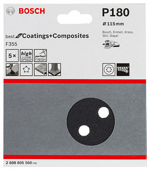 Brusna plošča PRO F355, 115 mm, G180, 5 kosov