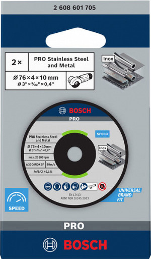 Brusna plošča PRO Stainless Steel and Metal, 76 x 4 x 10 mm