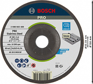 Brusna plošča PRO Stainless Steel, 150 x 6 x 22,23 mm
