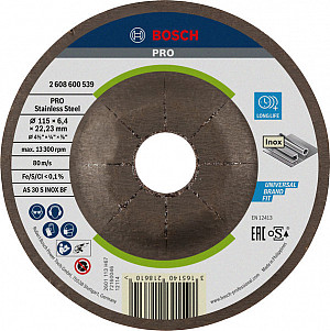 Brusna plošča PRO Stainless Steel, 115 x 6 x 22,23 mm