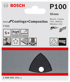 Brusni list PRO F355, 93 mm, G100, 5 kosov
