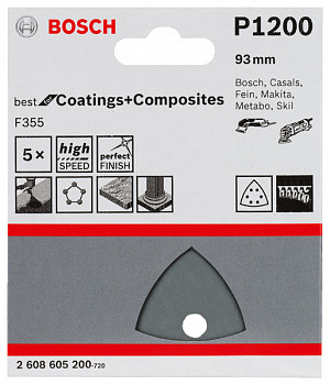 Brusni list PRO F355, 93 mm, G1200, 5 kosov