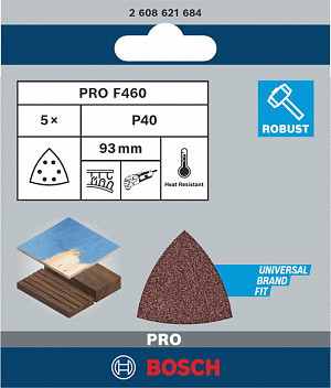 Brusni list PRO F460, 93 x 93 mm, G40, 5 kosov
