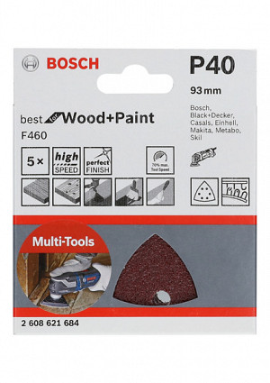 Brusni list PRO F460, 93 x 93 mm, G40, 5 kosov