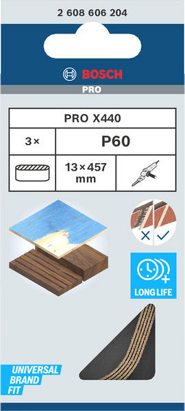 Brusni trak PRO X440, 13 x 457 mm, G60, 3 kosi