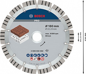 Diamantna plošča PRO Abrasive, 180 x 22,23 mm