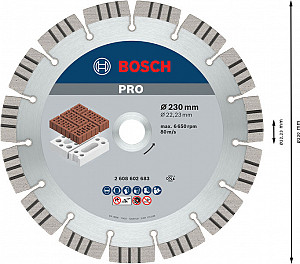 Diamantna plošča PRO Abrasive, 230 x 22,23 mm
