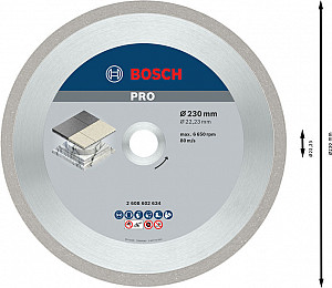 Diamantna plošča PRO Ceramic, 230 x 22,23 mm
