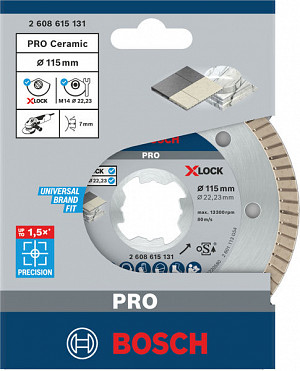 Diamantna plošča PRO Ceramic X-Lock, 115 x 22,23 mm, 22,23 mm