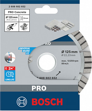 Diamantna plošča PRO Concrete, 125 x 22,23 mm